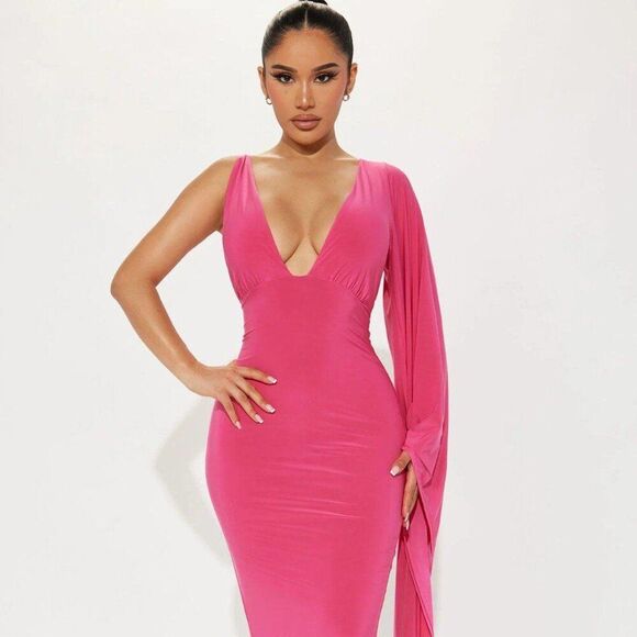 New Fashion Nova Pink Denise Maxi Dress - Picture 1 of 5